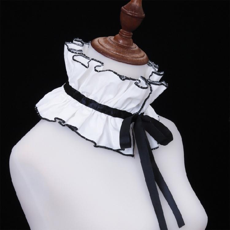 Adjustable Tie Ruffled Collar Vintage For Victorian Age Costumes and Cosplay Halloween Accessory Versatile Collar