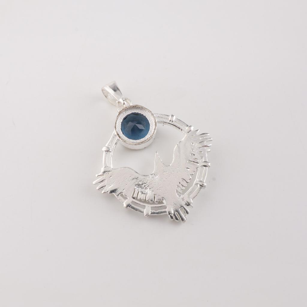 London Blue Topaz Gemstone 925 Sterling Silver Jewelry Pendant1.43"  For Wedding CP-38-16