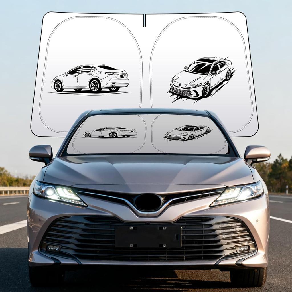 Thickened 2-Layer Windshield Sun Shade Fit for Toyota Camry XV80 2025 Car Front Window Covers Sun Visor Protector Foldable Blocks UV Rays Sunshade