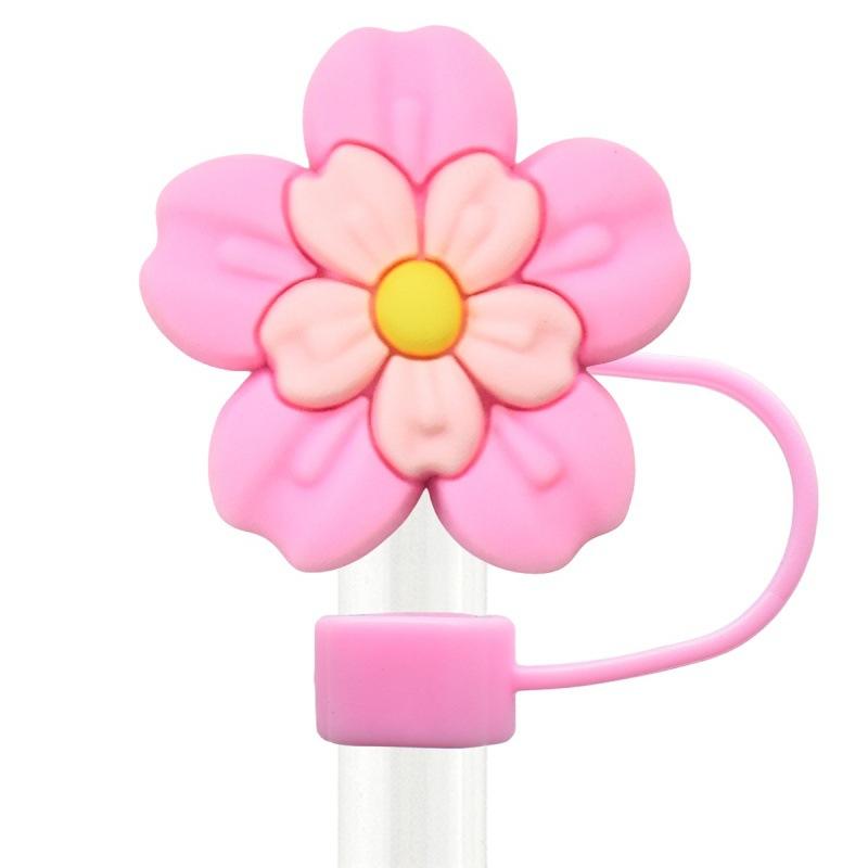 New Colorful Flower Straw Caps 10mm – Cartoon Reusable Dustproof Straw Stoppers for Home Use Practical Household Accessories