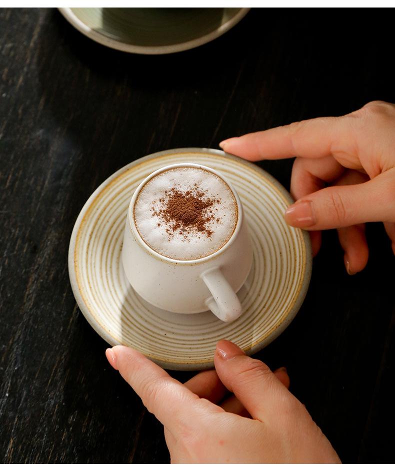 Exquisite Japanese Ceramic Espresso Cup and Saucer Set, 90ml Capacity