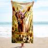 1PC Custom Name Highland Cow Sunflower Field Beach Towel Highly Absorbent And Sand-Resistant Towel for Swimming, Pool, Yoga, And Travel Lightweight