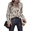 Autumn Winter New Women's Blouse Long Sleeve Mock Neck Loose Fit European American Style Cross-Border
