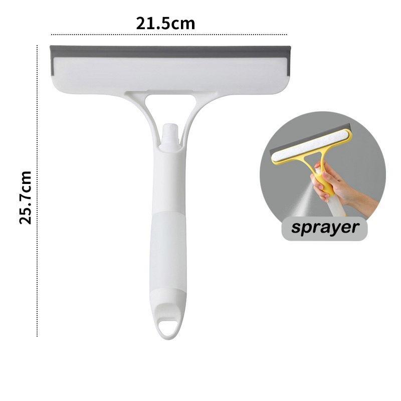 3 In 1 Window Cleaning Squeegee Multi Function Glass Mirror Wiper with Spray Bottle Microfiber Scrub Household Car Cleaner Tools