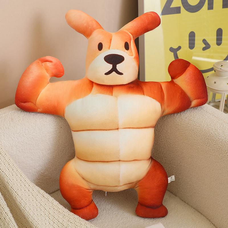 Creative Muscle Dog Throw Pillow Plush Toy Doll Home Sofa Pillow Cushion Girl Soothing Doll