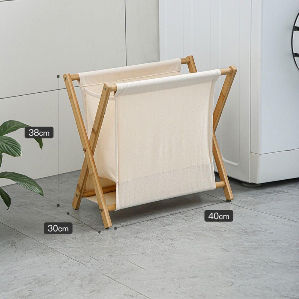 Bamboo Bracket Laundry Basket Foldable Dirty Clothes Organizer Collapsible Clothes Bins  Home