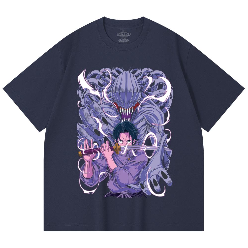230 Gsm 100% Cotton Jujutsu Kaisen V52 Yuta Print Unisex Heavy Cotton T Shirt