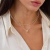 Mini Bubble 26-Letter Necklace: Women's Fashion Double-Layer Paperclip Clavicle Chain