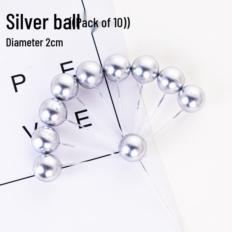 100pcs Cake Toppers: Gold, Silver, and Colorful Balls for Birthday Party Decorations