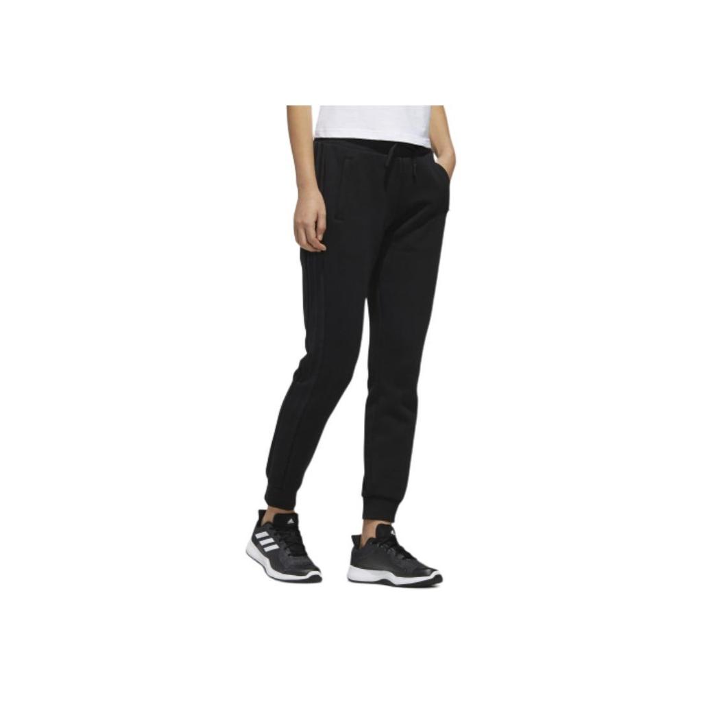 Adidas Slim-Fit Knitted Track Pants Women Bottoms Black FM9309