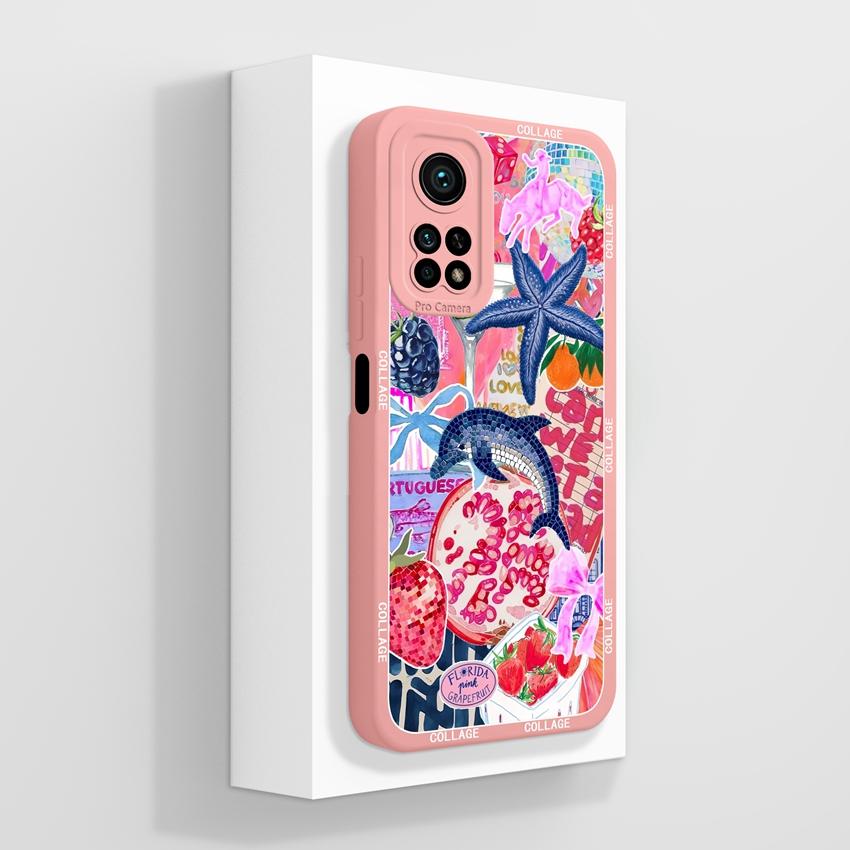 Handyhülle für Xiaomi Mi 10T 11T Pro Lite Mi 10 11 11X 11i Aromatische Blumenmuster Flüssigsilikon Weiche Stoßstange Stoßfeste Hülle für Xiaomi Stoßstangen-Taschen