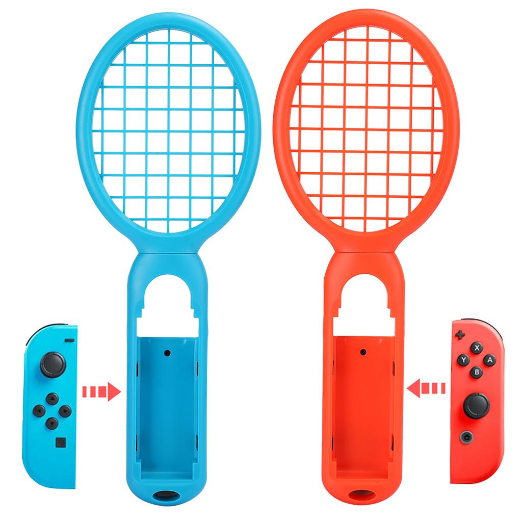1 Paar Tennisschlägergriff Bewegungssensor-Controller für Spielkonsolenzubehör(rot blau )