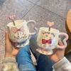 Bow Mug High Looking Girl Heart Cup Ceramic Water Cup Home Couple Office Coffee Breakfast Cup