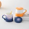 Nordic Gradient Ceramic Tea Cup with Lid - Exquisite Couple Souvenir for Office or Home