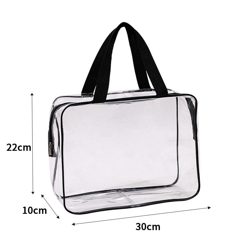 

Large Transparent PVC Zipper Handbag - 3D Waterproof Toiletry Storage Bag Handbag 30*22*10cm