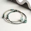 A-Qualität Blauer Jade-Orchidee Handgewebtes Unisex-Armband
