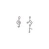 Asymmetrical Musical Note Earrings - Summer 2025 Trendy Design for Women, Silver Needle