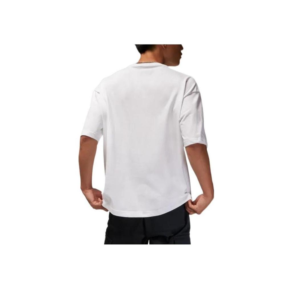 Jordan Flight Essentials Camiseta de Manga Corta de Cuello Redondo y Ajuste Holgado con Logo de Color Sólido para Hombre Tops Blanco DZ7314-100