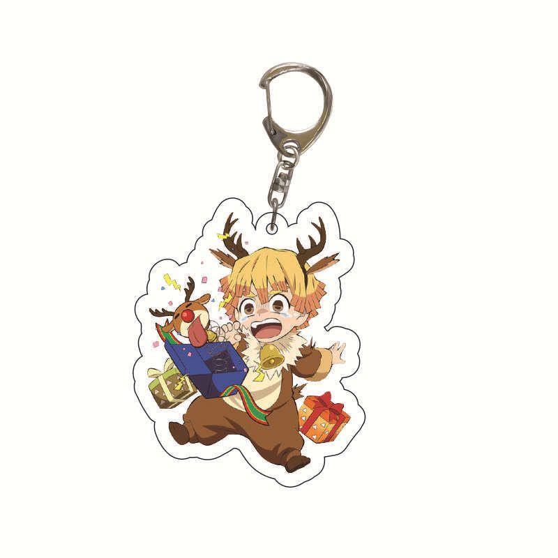 Unique Acrylic Demon Slayer Xmas Keychain Perfect For Anime Fans And Collectors