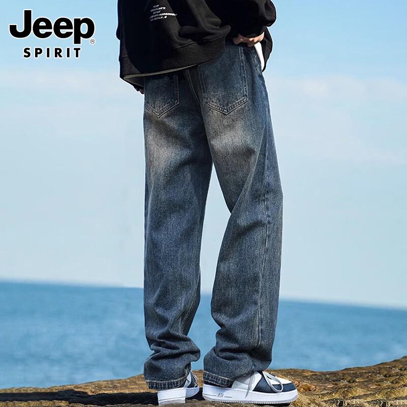 JEEP SPIRIT Men's Relaxed Fit Straight Leg Jeans