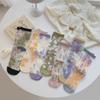 Sweet Floral Crystal Silk Socks Transparent Long Socks Fashion Women's Socks  Summer