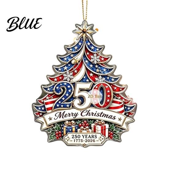 Decorative Door Window Hanging Decoration Ornament 2D Anniversary Christmas Ornaments 250th Acrylic Tree 1776-2026 Waterproof