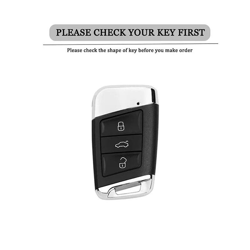 Zinc Alloy Leather Car Key Cover For Volkswagen Magotan Gte Passat B6 B7 B8 Cc Arteon Key Fob Car Key Protective Cover