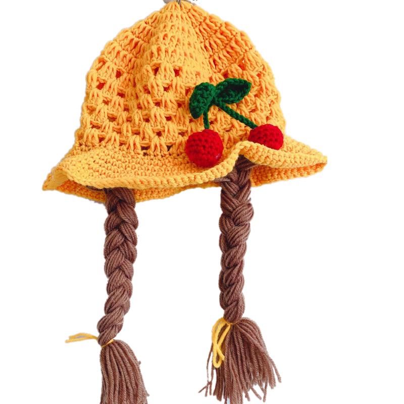 Kids Girl Cap Simulate Braid Ear Protection Hat For 1-6  Y  Baby Infants Toddler