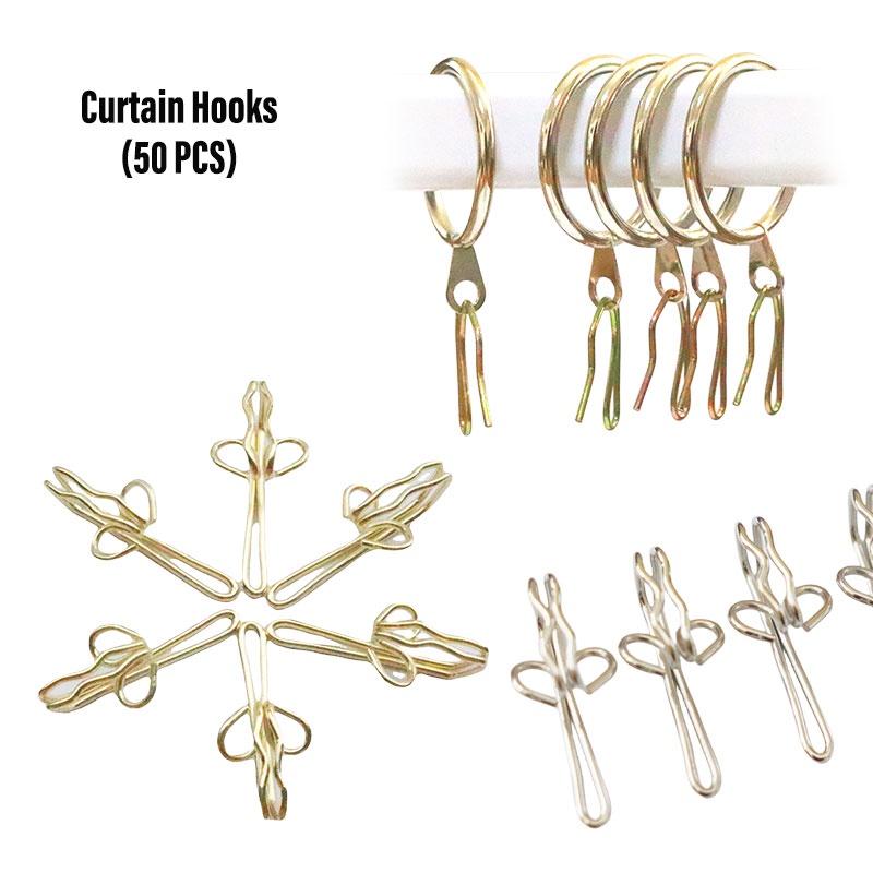 50-pack metallgardinkrokar Hållbara och mångsidiga gardintillbehör