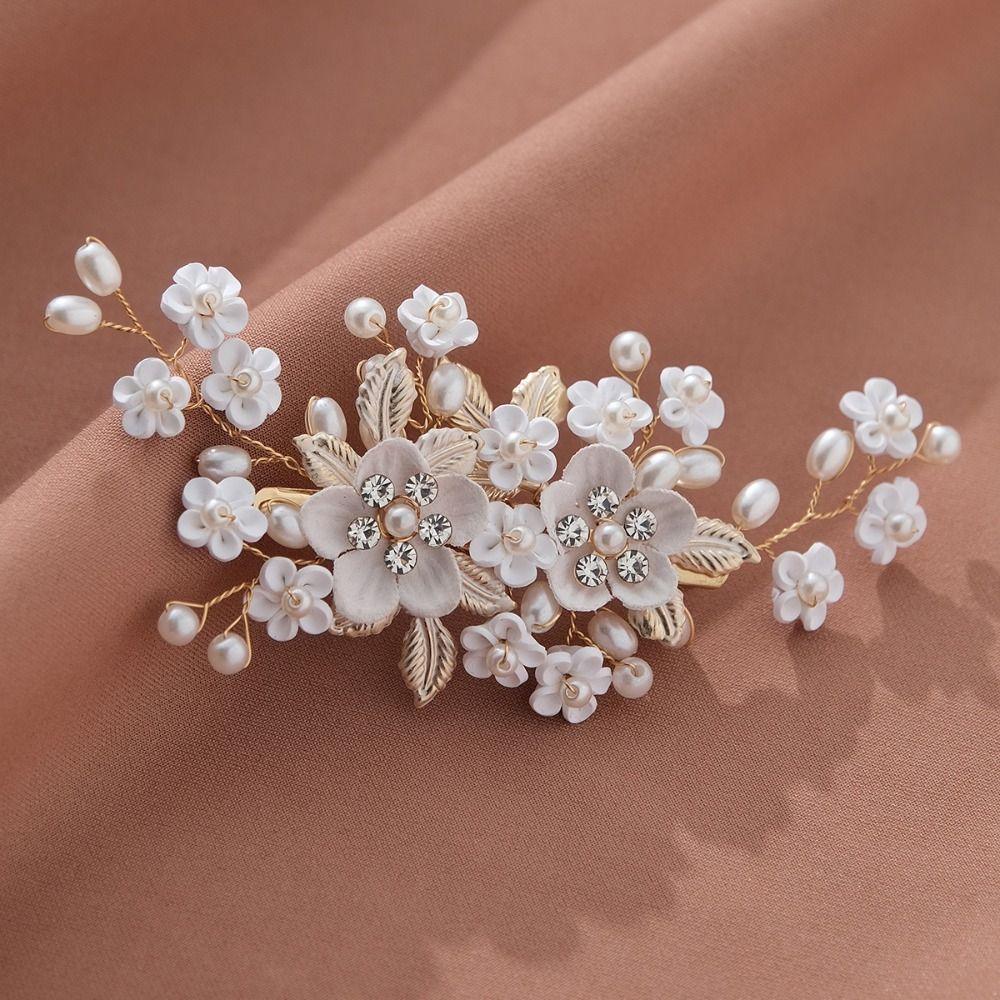 French Style Bride Hairpin Silk Flower Wedding Headdress Bridal Hair Clip  Hair Accessories