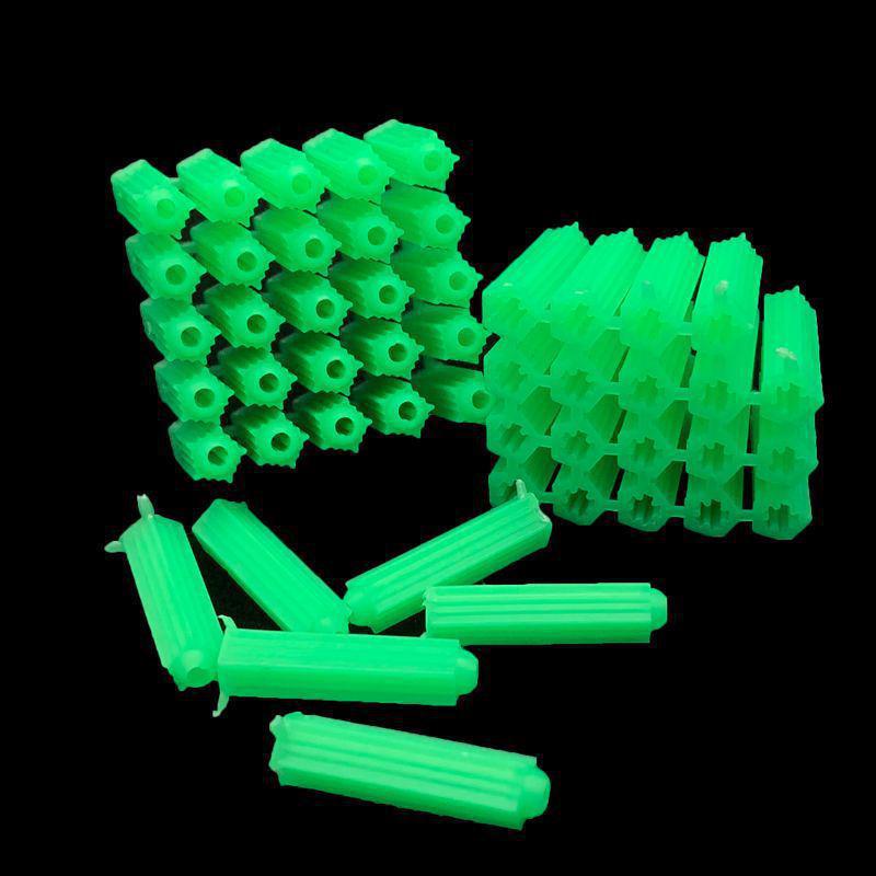 Green 6mm & 8mm Plastic Expansion Tube with Self-Tapping Screw Wall Plug, M6 & M8.