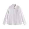 Chuyu Women's 2025 Autumn Embroidered Loose Lyocell Ramie Polo Shirt