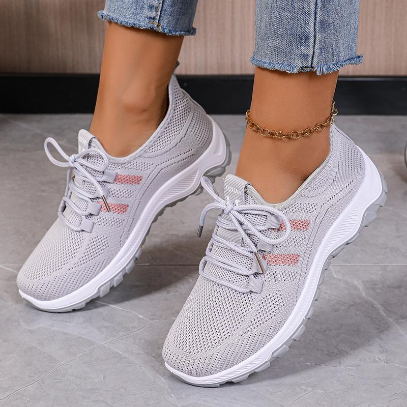 Fashion Spring Summer Casual Sports Shoes for Women Non Slip Mesh Breathable Knitted Sneakers Woman Light Comfort Slip On Walking Shoes