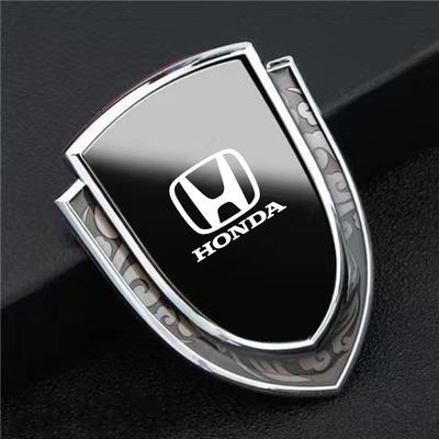 Car Metal Shield Emblem Car Side Fender Body Trunk Badge Sticker For Fit Civic Accord 7 8 9 10 Pilot City Jazz CRV HRV