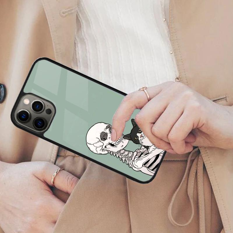 Black Cat Skull Goth Witch Magnetic Phone Case For APPLE iPhone 17 Air 16 14 13 12 Pro Max 15 Plus Wireless Charge MagSafe Cover