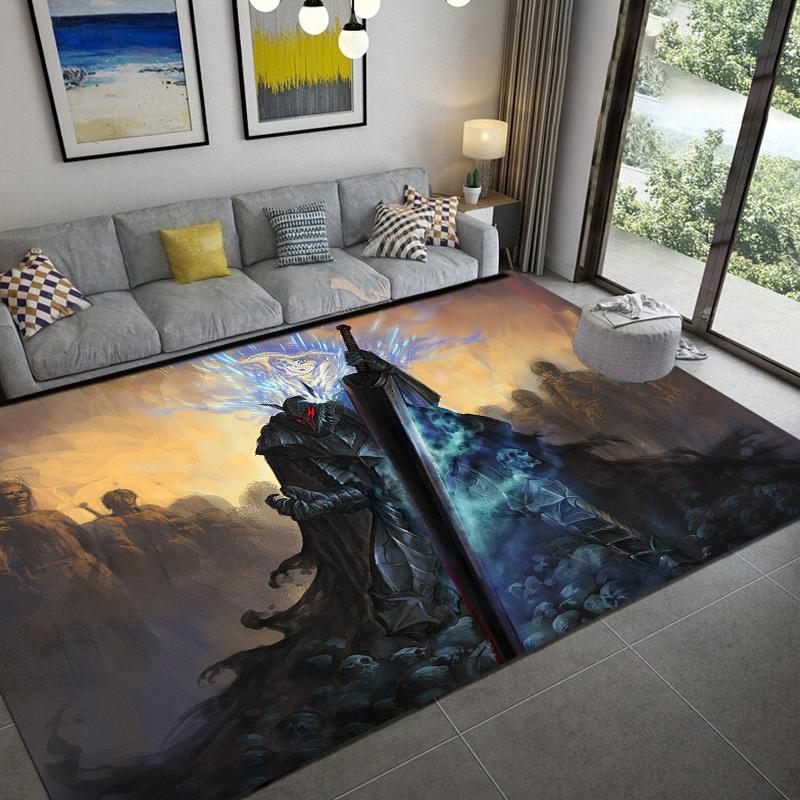 Anime Berserk Pattern Carpets Bedroom Play Mats Bedroom Decor Carpet Livingroom Rug Crawl Mat Christmas Gift Rug Tapetes Tapis