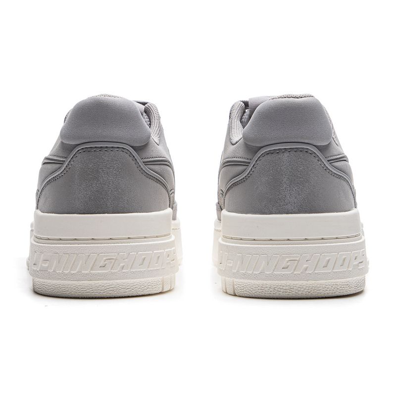 Li Ning Anti-Five Series Comfortable Minimalist Slip-Resistant Durable Low-Top Skate Shoes Men Skate Shoes Gray ABCU025-2