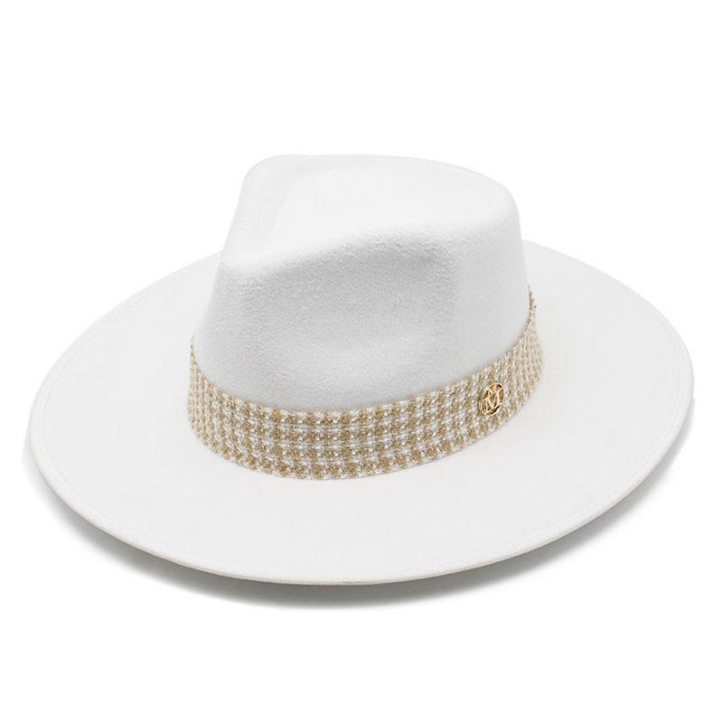 Hat Winter Hemming M Top Hat Men'S And Women'S Big Brim British Fan Wool Gentleman'S Hat