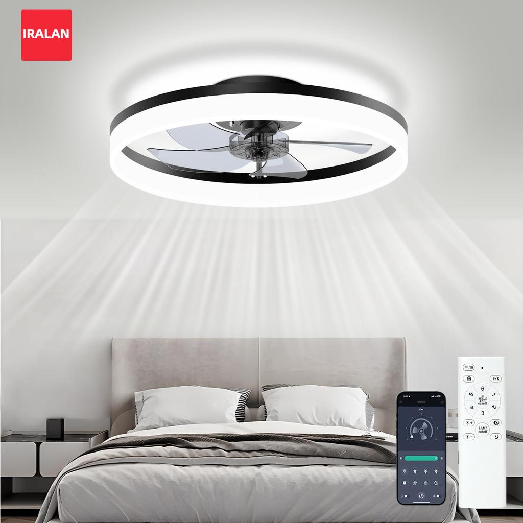 50CM Ceiling Fan Light Acrylic Silent Ceiling Fan with Remote Control Unlimited Dimming 6-speed Adjustment Living Room Fan Lamp