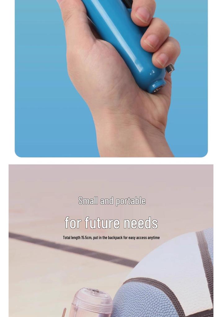 Dual-Purpose Inflator with Plastic Nozzle & Needle for Basketball, Football, Volleyball, Balloons, and Swim Rings