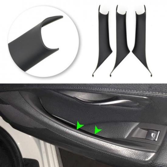 3x Car Interior Door Handle Cover For BMW 5 Series F10 F18 2011-2017 Matte Black