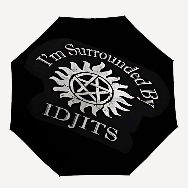 

1pc Supernatural IDJITSOpen/Close Umbrella-Windproof, Compact Travel Umbrella, Sturdy 8-Rib Shaft1163