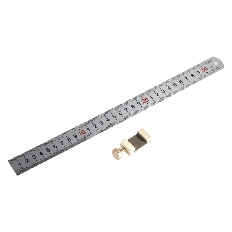 Ruler StopsFences, Brass Scribers Steel Ruler Positioning Limit Block Angles Line Scribers Locators for Woodworking