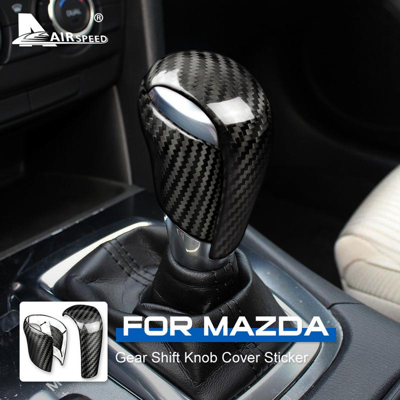 Real Carbon Fiber Sticker Gear Shift Knob Cover for Mazda CX3 CX4 CX5 CX8 ATENZA AXELA 2014 2015 2016 2017 Accessories