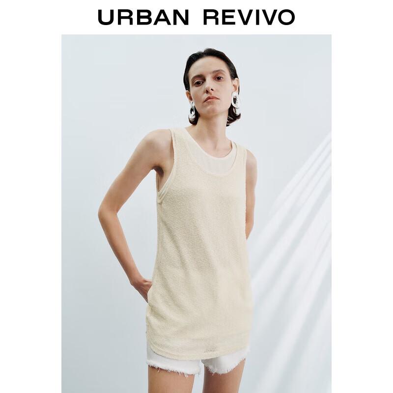 UR Women s Autumn Faux Two-Piece Round Neck Vest S