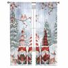 Christmas Winter Dwarf Sheer Curtains for Living Room Decoration Window Curtains Kitchen Tulle Voile Curtains