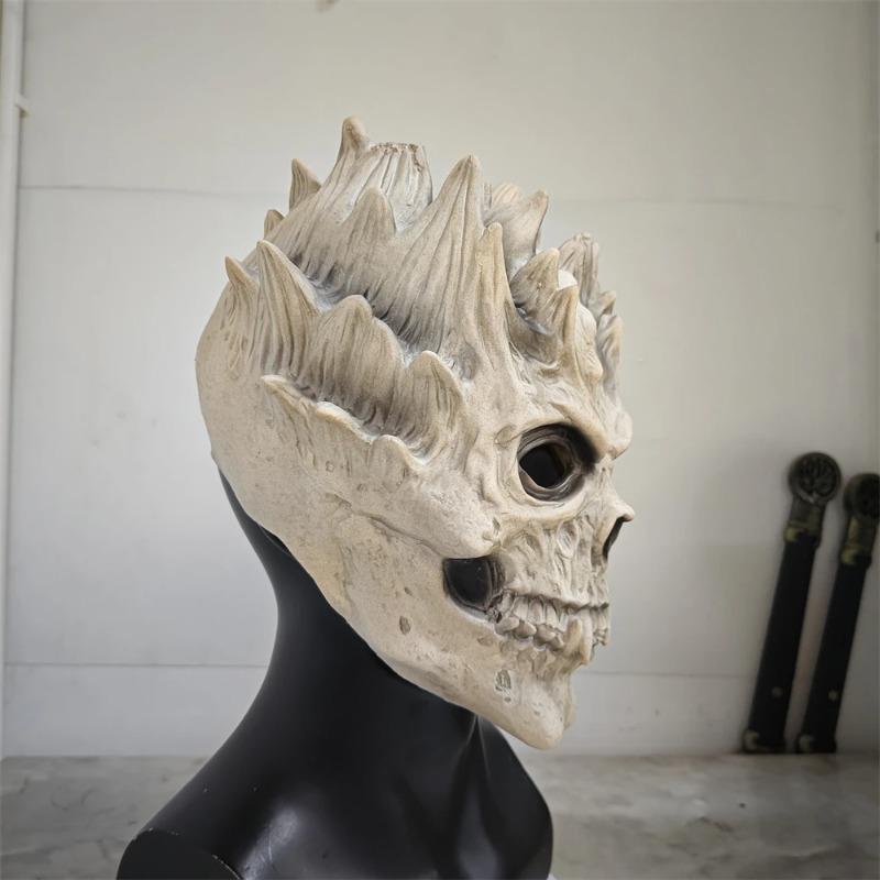 Halloween Skull Warrior Mask Scary Realistic Detailed Prop for Adults Men Women Party Masquerade Cosplay Festival Decoration