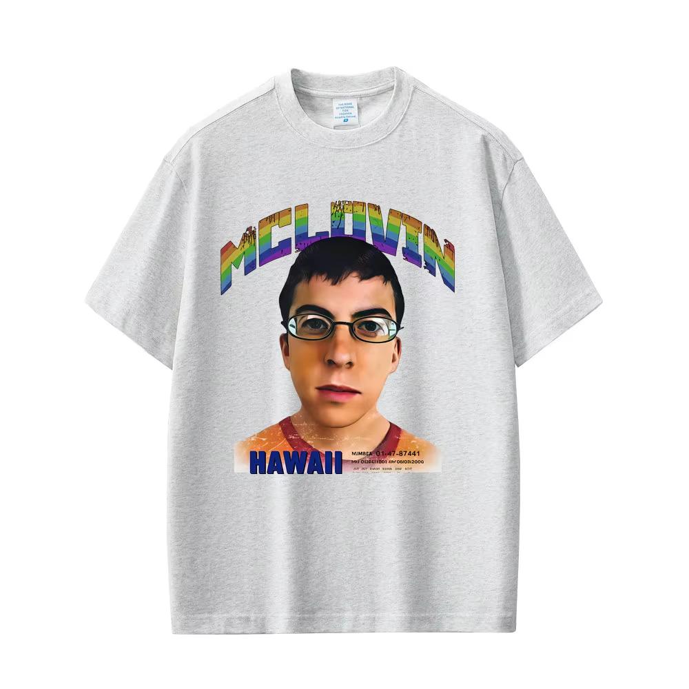 Funny McLovin Mugshot 100cotton Mens Shirt ONeck Short Sleeved Hip Hop Womens Y2k Vintage Harajuku Graphics Tshirt