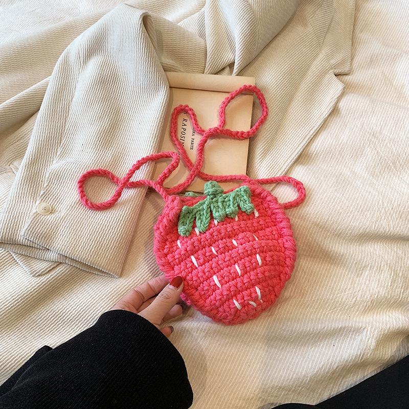 Zero Wallet Cute Little Girl Strawberry Cross-body Bag for Girls, Girls' Casual Mini Shoulder Bag