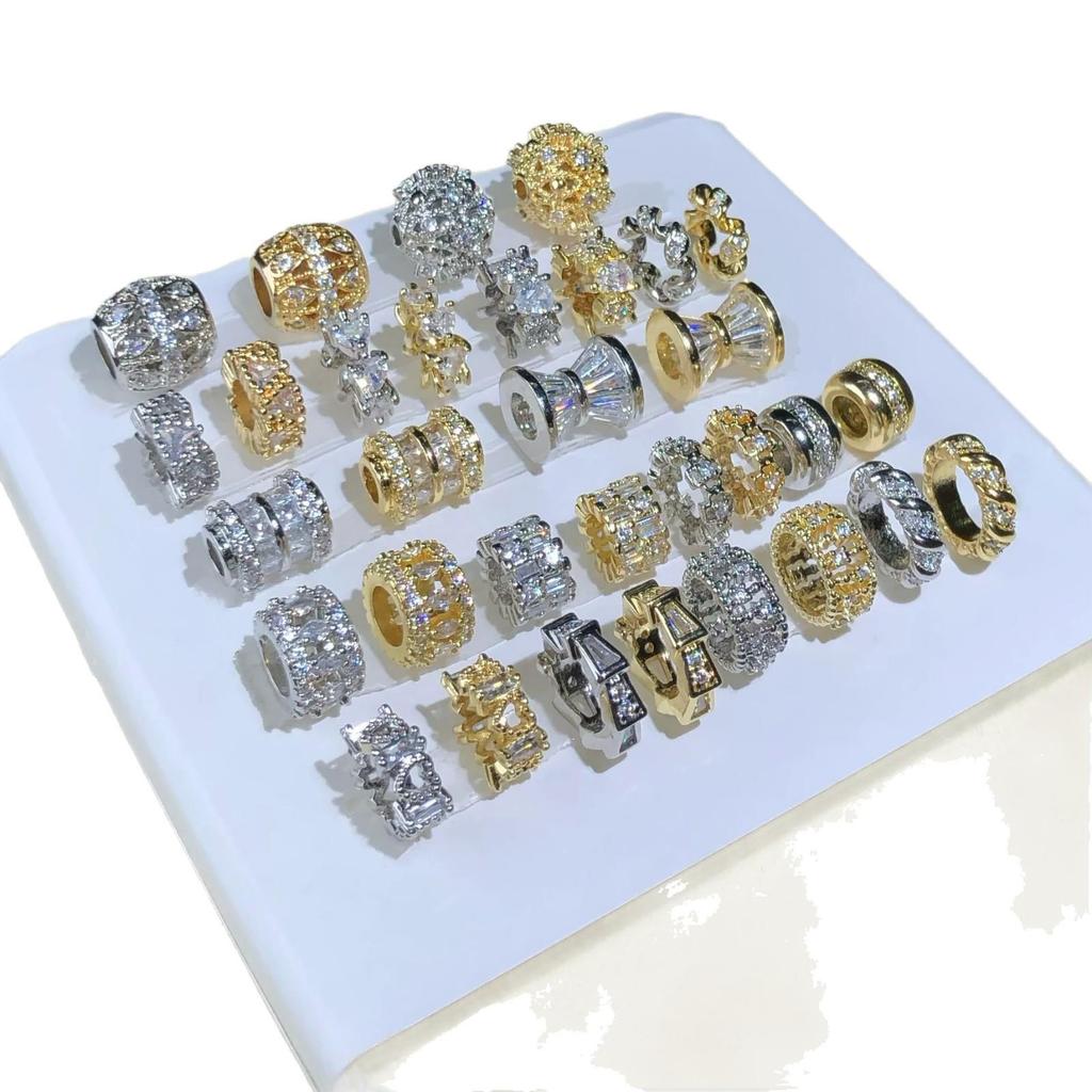 14k Gold-Plated Color-Preserving Crystal Spacer Beads for DIY Bracelets and Necklaces